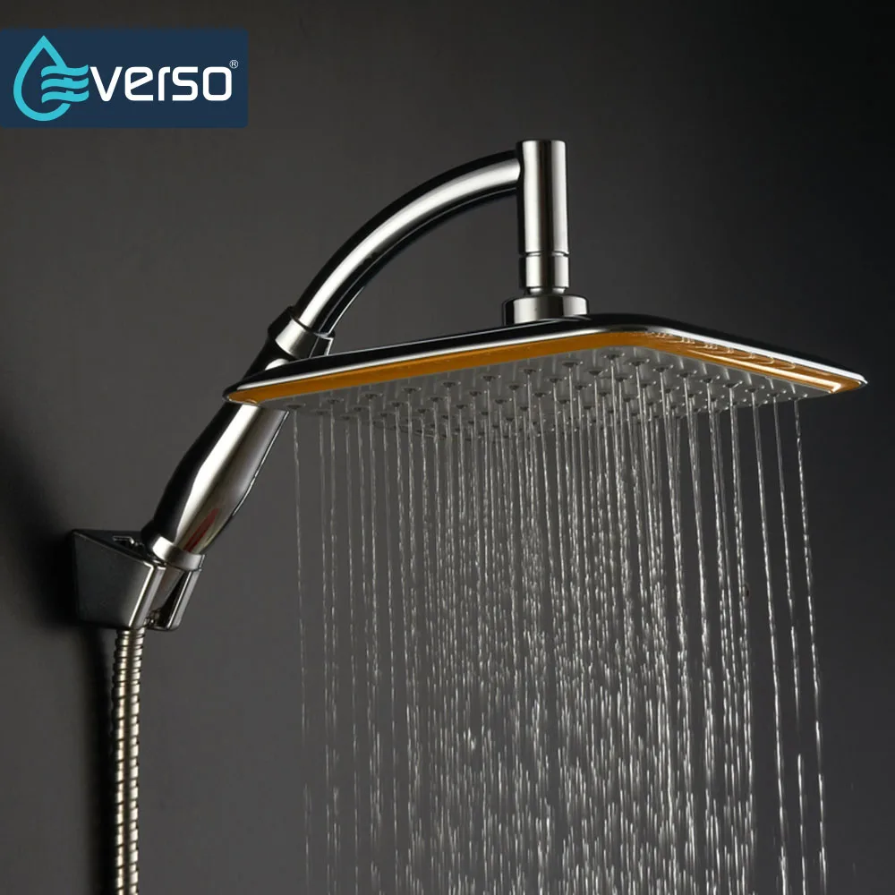 EVERSO 8" Bathroom Shower Head Hand Hold Shower Head Top Over Head Rotate 360 Degree Square Sprayer Rainfall Shower Head Set
EVERSO 8" Bathroom Shower Head Hand Hold Shower Head Top Over Head Rotate 360 Degree Square Sprayer Rainfall Shower Head Set