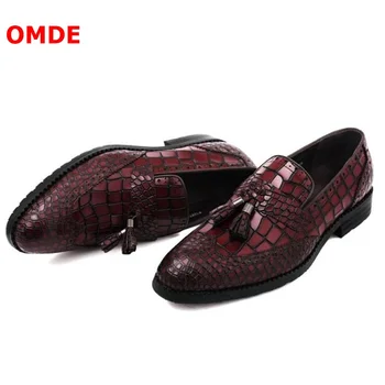 OMDE Crocodile Pattern Genuine Leather Loafers Pointed Toe Men Tassel Shoes Slip On Dress Men's Party And Prom Shoes
OMDE Crocodile Pattern Genuine Leather Loafers Pointed Toe Men Tassel Shoes Slip On Dress Men's Party And Prom Shoes
