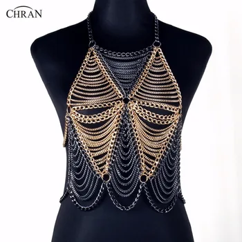 Chran Fashion Stunning Sexy Silver Gold Tone Beach Chain Bra Slave Harness Necklace Bikini Dress Wear Jewely CRBJ707
Chran Fashion Stunning Sexy Silver Gold Tone Beach Chain Bra Slave Harness Necklace Bikini Dress Wear Jewely CRBJ707