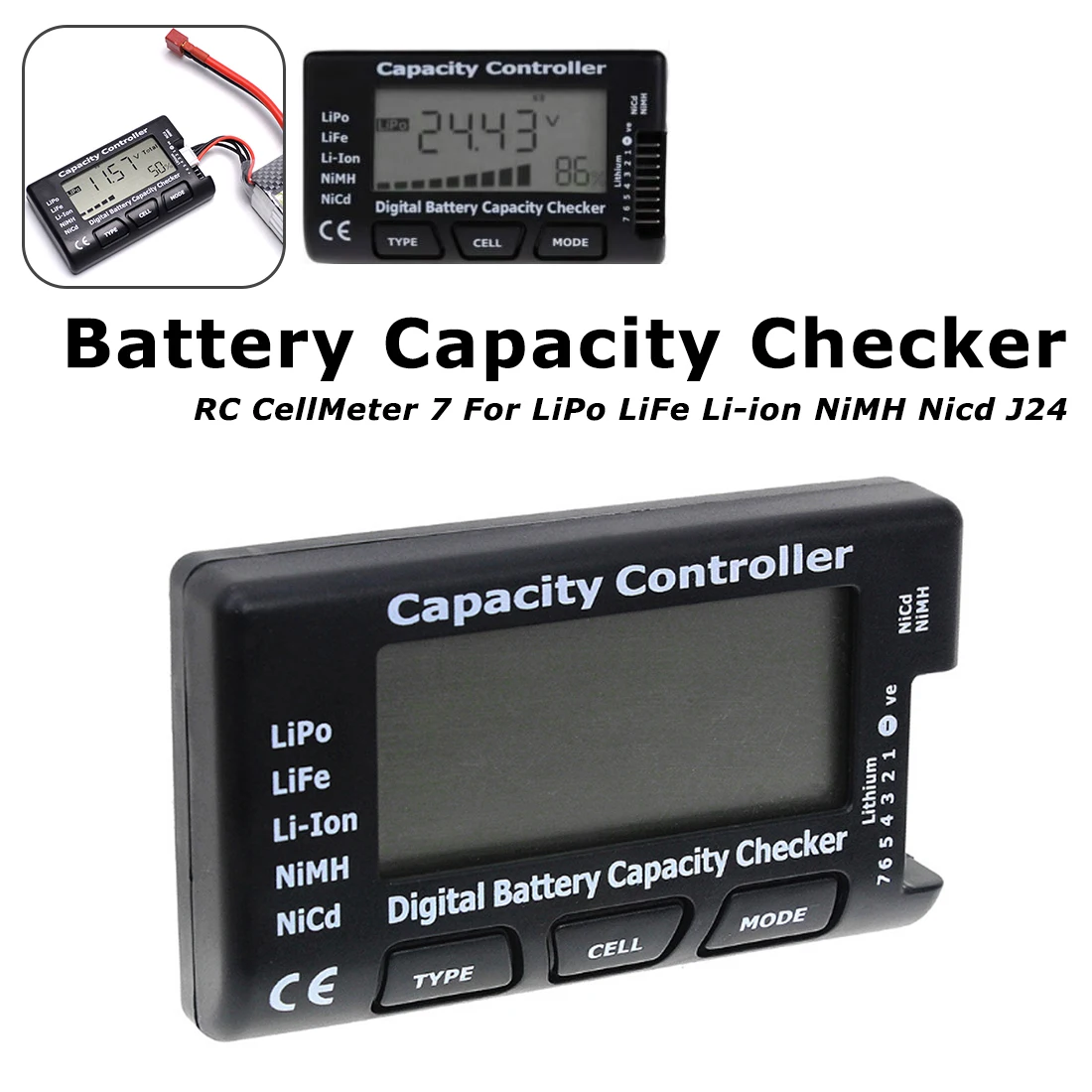 RC CellMeter-7 Digital Battery Capacity Checker for LiPo LiFe Li-ion Nicd NiMH Battery Voltage Tester Checking CellMeter 7
RC CellMeter-7 Digital Battery Capacity Checker for LiPo LiFe Li-ion Nicd NiMH Battery Voltage Tester Checking CellMeter 7