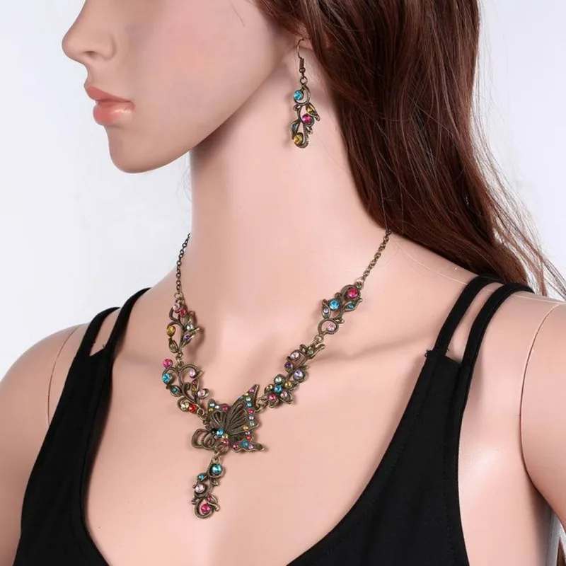 Jewelry Set Rhinestone Bridal Jewelry Set Crystal Butterfly Pendant Necklace + Dangle Earrings Turkish African Nigerian Wedding
Jewelry Set Rhinestone Bridal Jewelry Set Crystal Butterfly Pendant Necklace + Dangle Earrings Turkish African Nigerian Wedding