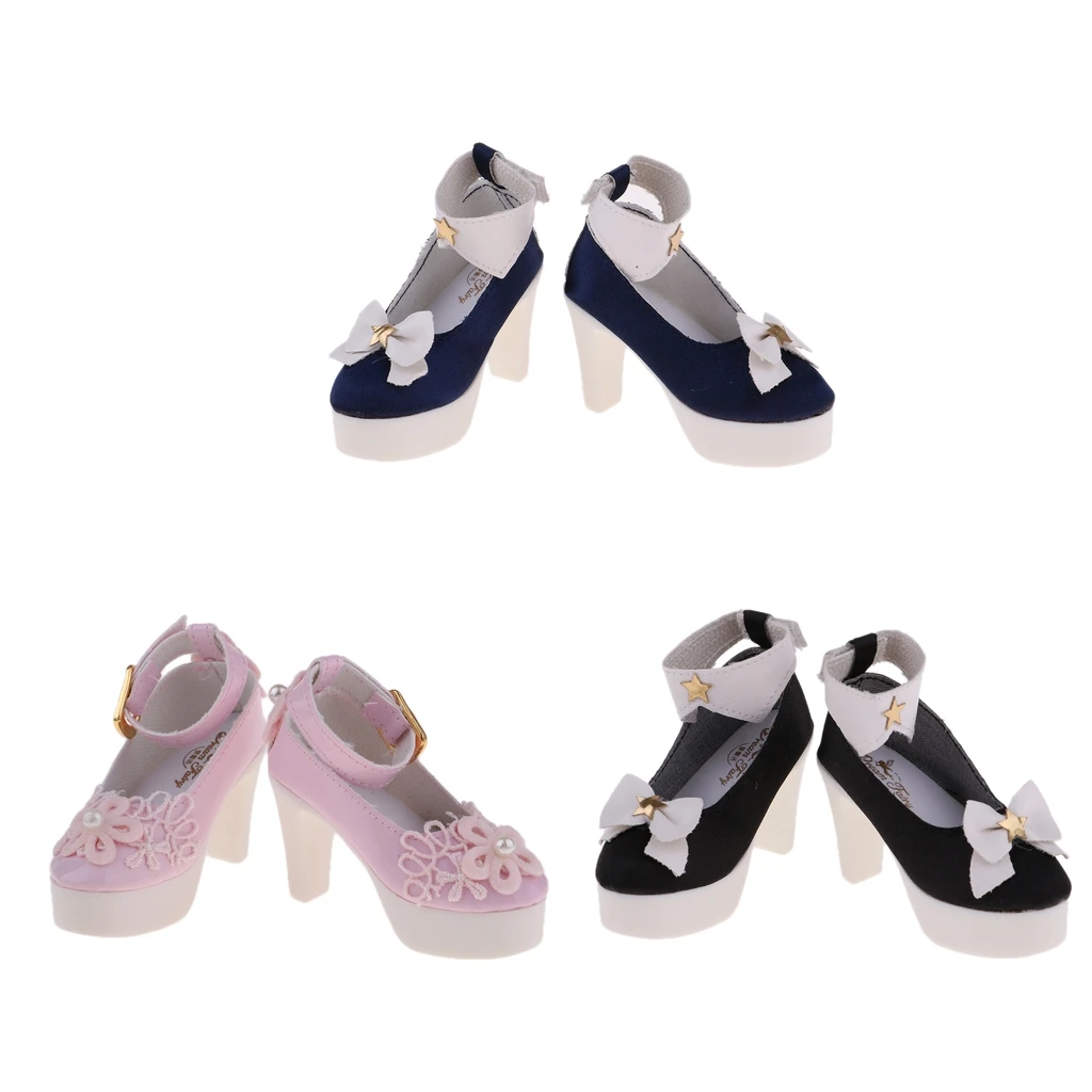 Fashion Mini Bowknot High Heel Shoes for 1:3 BJD SD Dollfie Doll Party Clothes Accessories