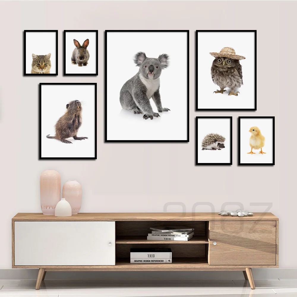 Rabbit Owl Cat Hedgehog Koala Chick Animal Nordic Posters and Prints Wall Art Canvas Painting Wall Pictures Baby Kids Room Decor
Rabbit Owl Cat Hedgehog Koala Chick Animal Nordic Posters and Prints Wall Art Canvas Painting Wall Pictures Baby Kids Room Decor