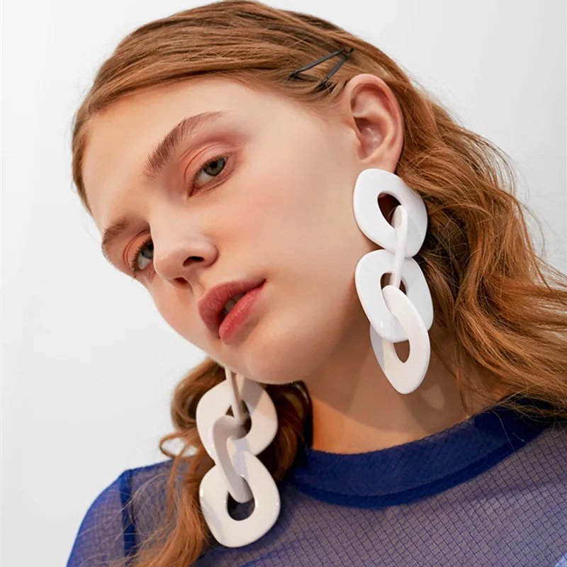 2019 New Fashion Resin Geometric Big Dangle Earrings Hyperbole Irregular Acrylic Acetate Chain Hang Earrings Buckle For Women
2019 New Fashion Resin Geometric Big Dangle Earrings Hyperbole Irregular Acrylic Acetate Chain Hang Earrings Buckle For Women