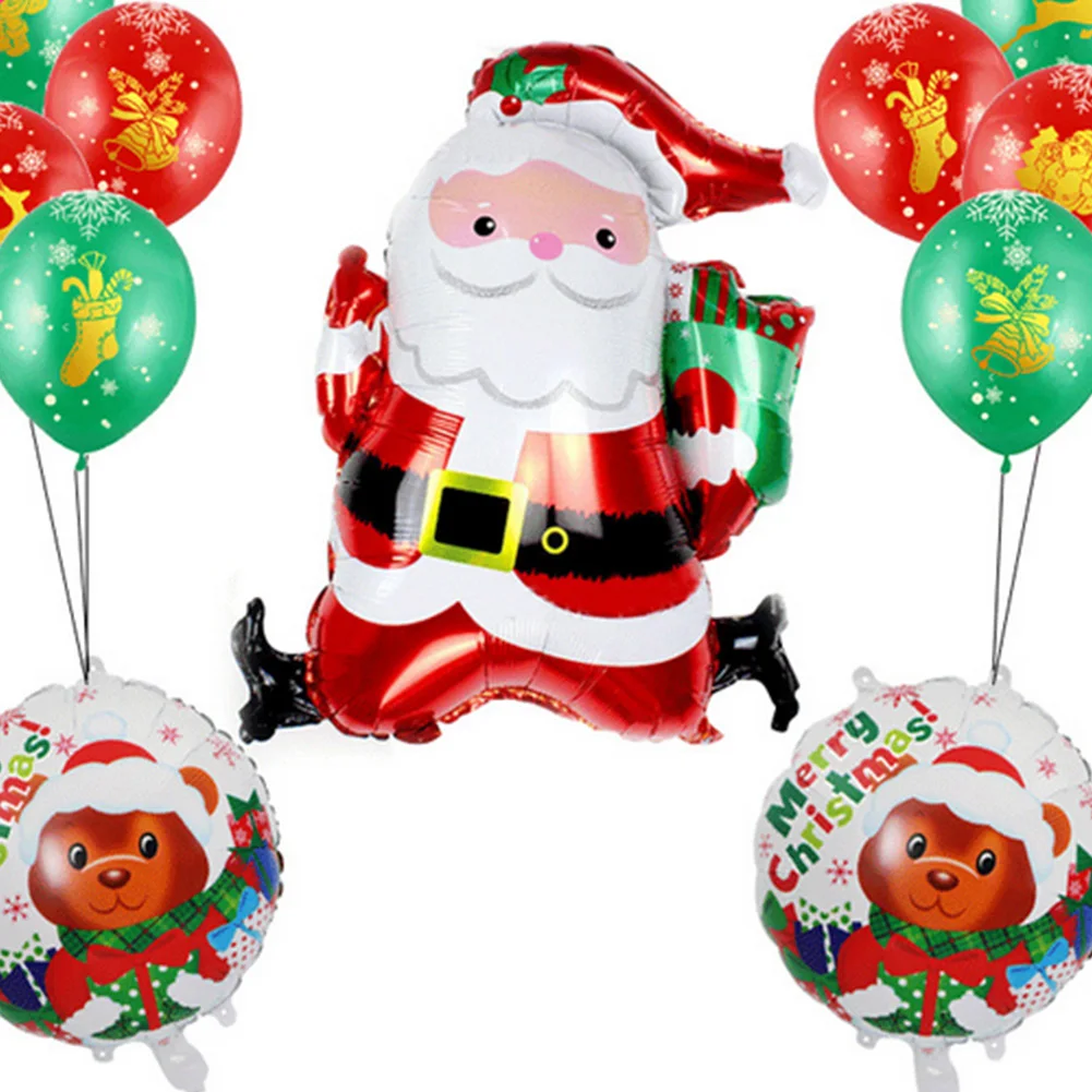 Фото 1Set Multifunctional Christmas Foil Balloons Portable Merry Santa Bear Hanging Practical Xmas Decorations Color | Игрушки и хобби