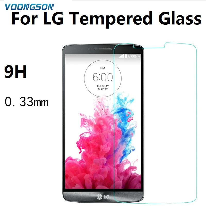 

VOONGSON Tempered Glass For LG G2 G3 G4 G5 G2 Mini G3 Mini G Flex 2 3 L90 With Retail Box Screen Anti Shatter Protector Film