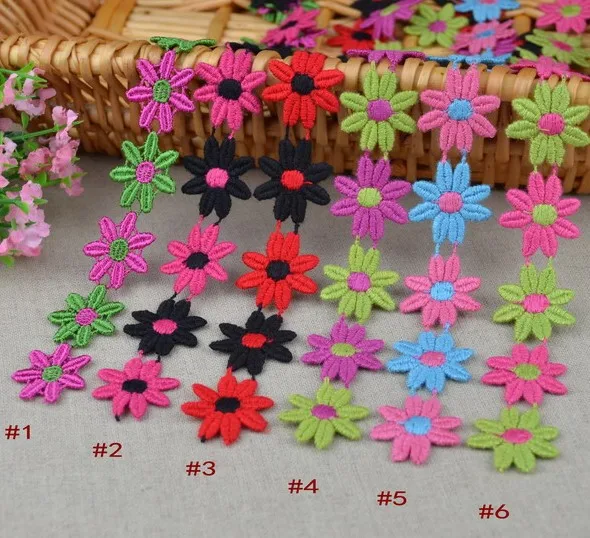2.5cm water soluble mix color embroidery daisy flower lace, perfect color match, mini flower lace,xery13124
2.5cm water soluble mix color embroidery daisy flower lace, perfect color match, mini flower lace,xery13124