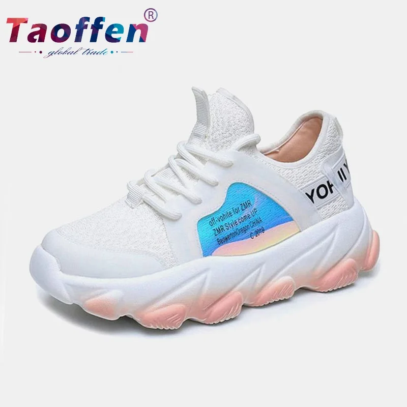 Женские кроссовки на толстой платформе Taoffen Ins мягкие удобные для бега Размеры 35-40