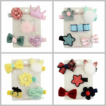 5pcs/set Baby Girls Ribbon Pompom Different Designs Flower Crown Stars Bows Clip Kids Hairpins Hair Clips Hair Accessories
5pcs/set Baby Girls Ribbon Pompom Different Designs Flower Crown Stars Bows Clip Kids Hairpins Hair Clips Hair Accessories