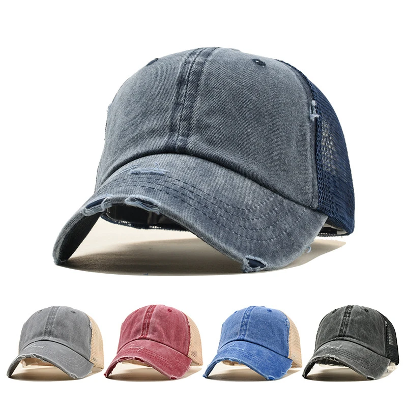 Helisopus Fashion Baseball Caps Vintage Denim Washed Mesh Cap Outdoor Summer Snapback Pure Color Baseball Caps
Helisopus Fashion Baseball Caps Vintage Denim Washed Mesh Cap Outdoor Summer Snapback Pure Color Baseball Caps