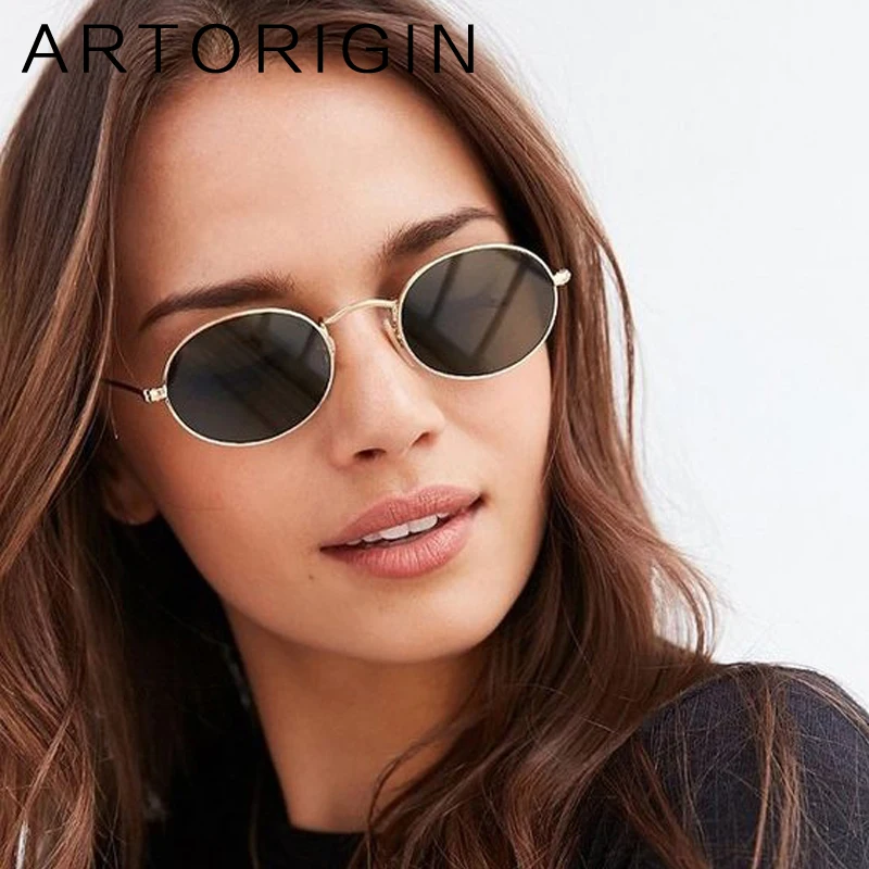 2018 Fashion Vintage Small Oval Sunglasses Women Metal Mirror Female Sun Glasses Red Gold Retro Ladies Oculos Eyewear | Аксессуары для
