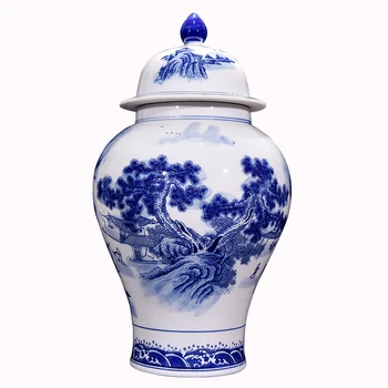 Jingdezhen vases ceramic lanscape general tank ginger jar ornaments antique blue and white porcelain canister living room
Jingdezhen vases ceramic lanscape general tank ginger jar ornaments antique blue and white porcelain canister living room