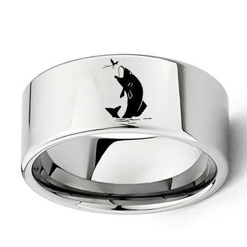 Engraved Hunting Flying Fish Ring 11mm Wide Flat Tungsten Carbide Wedding Band Mens Big Fashion Ring Size 7 to 13
Engraved Hunting Flying Fish Ring 11mm Wide Flat Tungsten Carbide Wedding Band Mens Big Fashion Ring Size 7 to 13