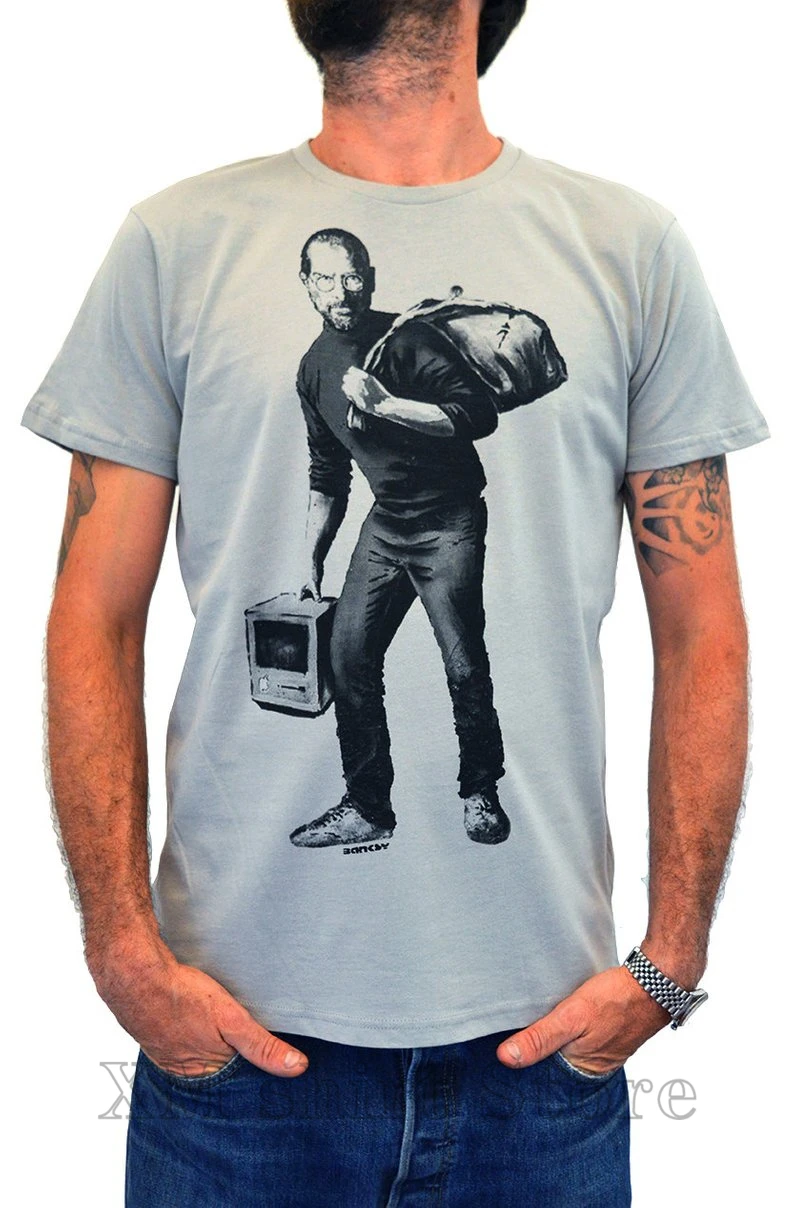 Faces Banksy Steve Jobs Men Organic T-Shirt Hand Printed In Italy 100% cotton funny print tshirt men women shirts
Faces Banksy Steve Jobs Men Organic T-Shirt Hand Printed In Italy 100% cotton funny print tshirt men women shirts