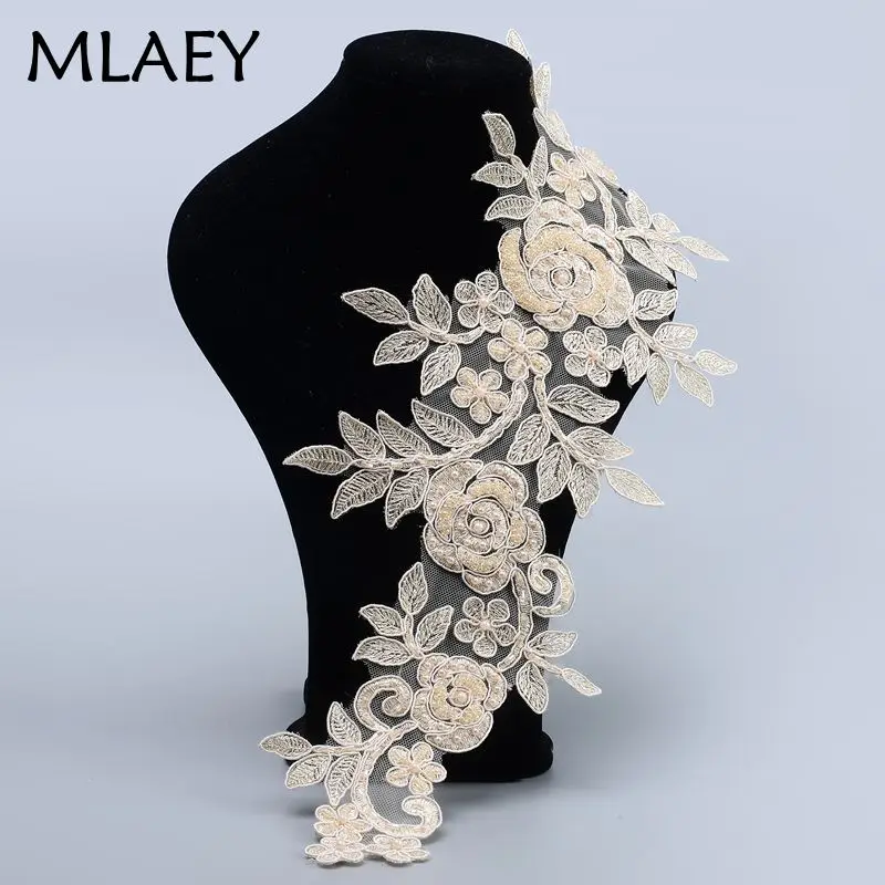 1 Pair Champagne Golden Patches Handmade Alencon Lace Appliques Floral Embroidered Patches Wedding Supplies Bridal Hair Flower
1 Pair Champagne Golden Patches Handmade Alencon Lace Appliques Floral Embroidered Patches Wedding Supplies Bridal Hair Flower