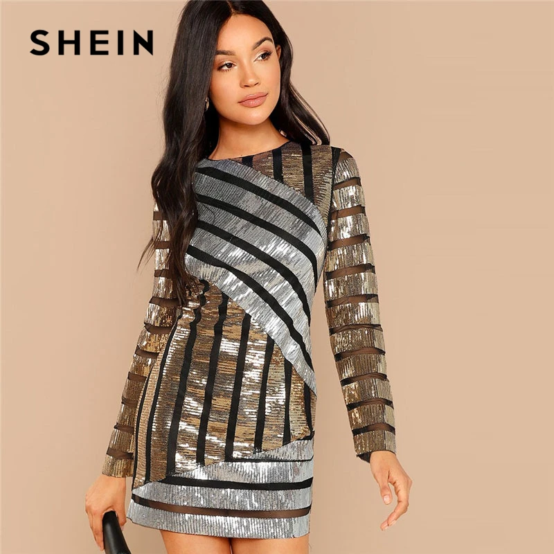 SHEIN Multicolor Cut and Sew Sequin Textured Dress Party Embroidery Long Sleeve Zipper Sheath Dresses Women Autumn Slim Dress
SHEIN Multicolor Cut and Sew Sequin Textured Dress Party Embroidery Long Sleeve Zipper Sheath Dresses Women Autumn Slim Dress