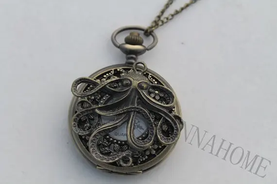 octopus Pirates of the Caribbean pocket watch bronze mens 45mm big size quartz necklace pendant handmade jewelry womens 2017 hot 
octopus Pirates of the Caribbean pocket watch bronze mens 45mm big size quartz necklace pendant handmade jewelry womens 2017 hot