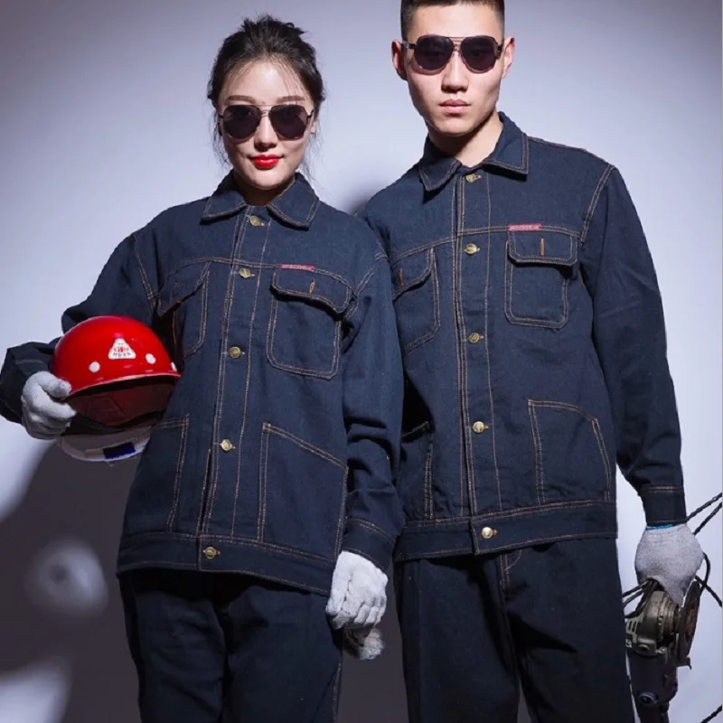 Denim Workwear Suit for Men and Women Welded Suit Auto Repair, Labor Protection, Anti-scalding and Wear Resistance Jackets+Pant
Denim Workwear Suit for Men and Women Welded Suit Auto Repair, Labor Protection, Anti-scalding and Wear Resistance Jackets+Pant