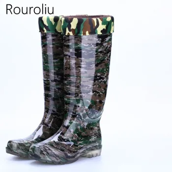 Rouroliu Mens Non-Slip Camouflage Rainboots PVC Waterproof Safety Work Shoes Man Wellies Knee-High Warm Rain Boots RT344
Rouroliu Mens Non-Slip Camouflage Rainboots PVC Waterproof Safety Work Shoes Man Wellies Knee-High Warm Rain Boots RT344