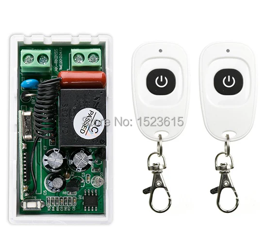 most simple wiring AC220V 1CH Wireless Remote Control Switch System Receiver & 2pcs one-button waterproof Remote 315mhz/433mhz
most simple wiring AC220V 1CH Wireless Remote Control Switch System Receiver & 2pcs one-button waterproof Remote 315mhz/433mhz