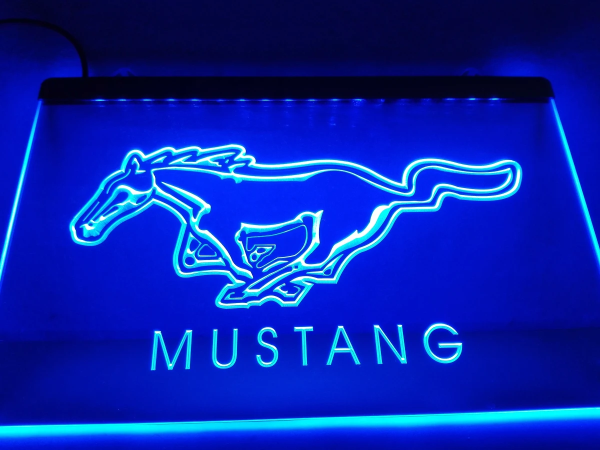 LG054- Ford Mustang светодиодная неоновая высветильник ка поделки для украшения дома |