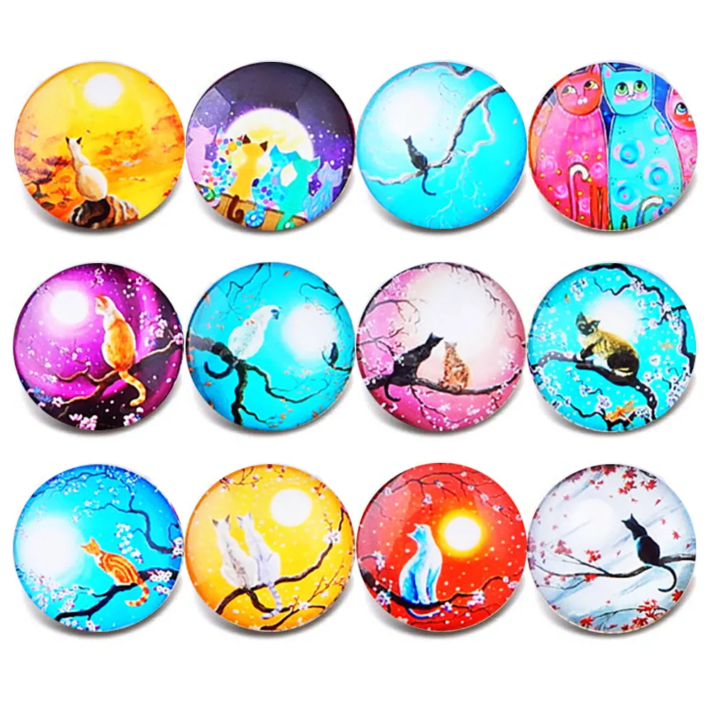 10pcs/Lot New Snap Jewelry Vintage Cat Pattern Glass Charm 18mm Snap Button Jewelry for 18mm Snaps Bracelet
10pcs/Lot New Snap Jewelry Vintage Cat Pattern Glass Charm 18mm Snap Button Jewelry for 18mm Snaps Bracelet