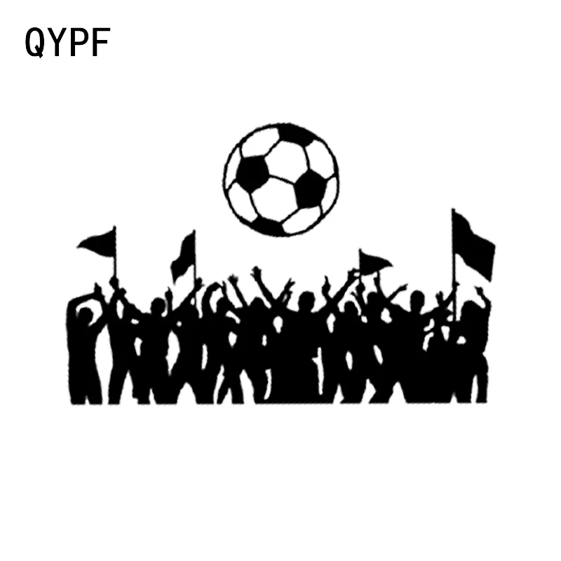 Фото QYPF 15.9*10.4CM Fashion Football Car Styling Stickers Black Silver Vinyl Silhouette C16-0495 | Автомобили и мотоциклы