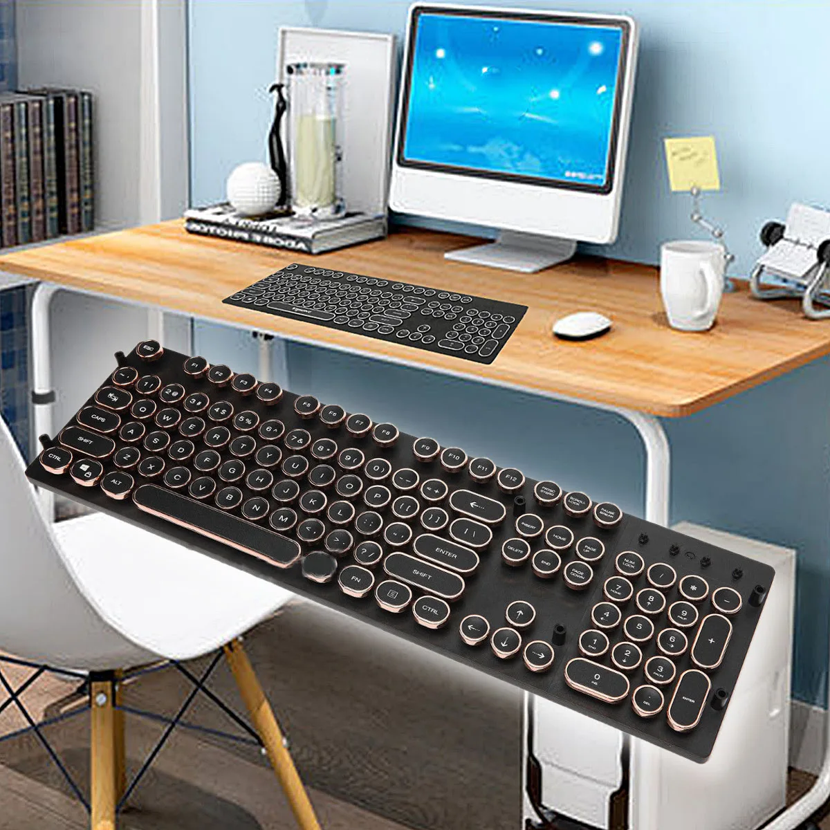 DIY 104 Keycap Steam Punk Typewriter Top Print Keyboard Switch For Cherry MX Mechanical Keyboard Key Cap for Computer Gamer
DIY 104 Keycap Steam Punk Typewriter Top Print Keyboard Switch For Cherry MX Mechanical Keyboard Key Cap for Computer Gamer