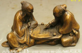 8" Archaic Culture Chinese Bronze 2 Old Man Immortal God Play Chess WeiQi Statue
8" Archaic Culture Chinese Bronze 2 Old Man Immortal God Play Chess WeiQi Statue