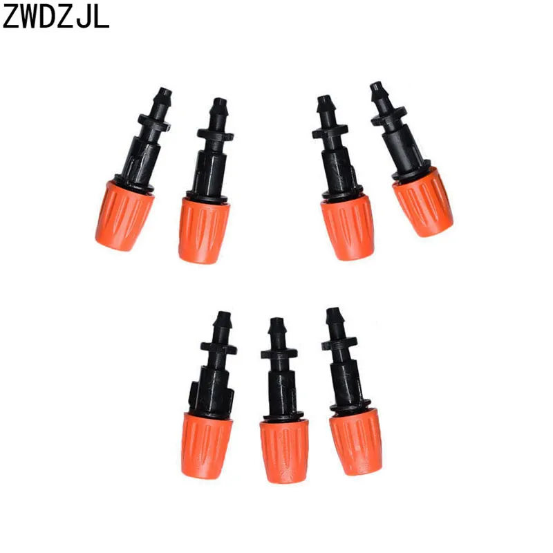 

Irrigation Adjustable Atomizing nozzle Drippers Sprinkler water mist sprinkler barbed 1/4" Drip System adapter 8pcs