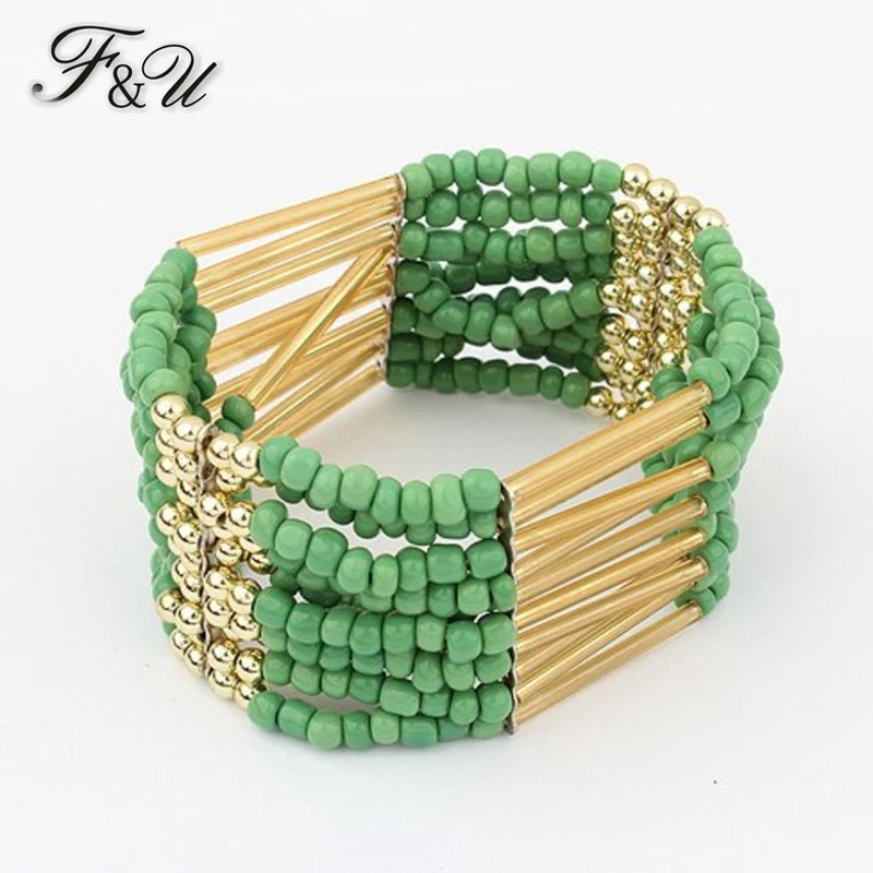 F&U Bohemian Bracelets Multilayers Beads Elasticity Bracelet Colorful Shining Bohemian Style Adjustable Glass Bracelets #B228
F&U Bohemian Bracelets Multilayers Beads Elasticity Bracelet Colorful Shining Bohemian Style Adjustable Glass Bracelets #B228