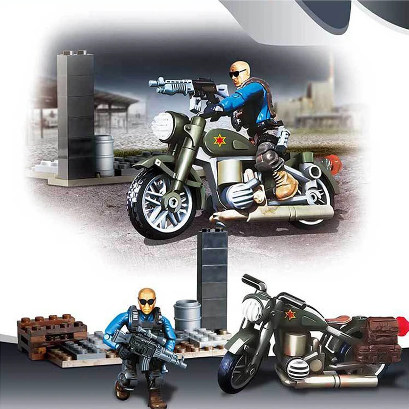 Hot modern military Sky Hawk Commando action figures mega building block Ruins breakout scenes weapon bricks motorcycle toys
Hot modern military Sky Hawk Commando action figures mega building block Ruins breakout scenes weapon bricks motorcycle toys