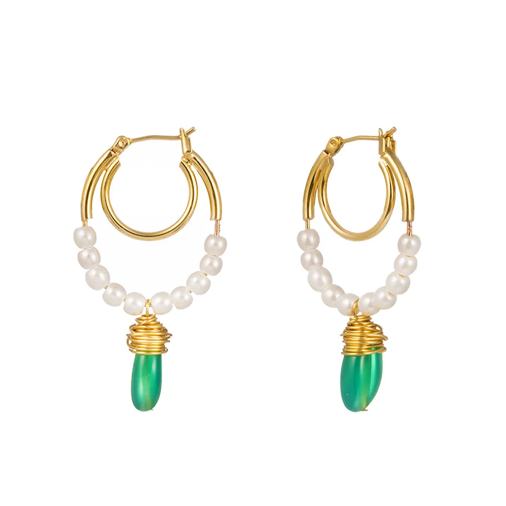 Green Natural stone New Design Metal Gold Asymmetric Cross Heart Geometric Pearl DropEarrings for Women 2019
Green Natural stone New Design Metal Gold Asymmetric Cross Heart Geometric Pearl DropEarrings for Women 2019