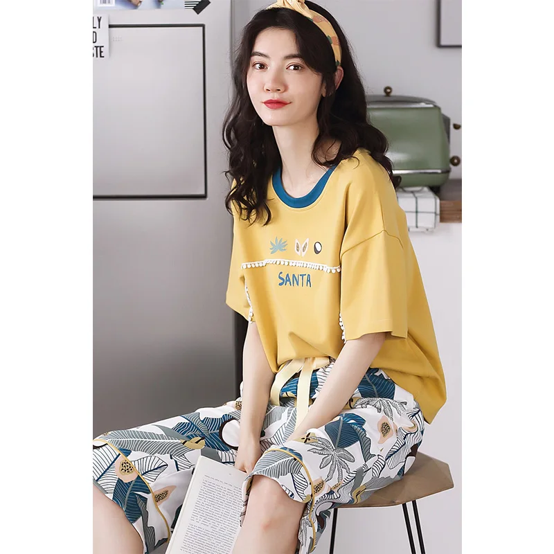 cotton pyjamas women set casual cartoon pajamas print T-shirt five pants pants 2pcs large size pijama mujer verano pajama Kawaii
cotton pyjamas women set casual cartoon pajamas print T-shirt five pants pants 2pcs large size pijama mujer verano pajama Kawaii
