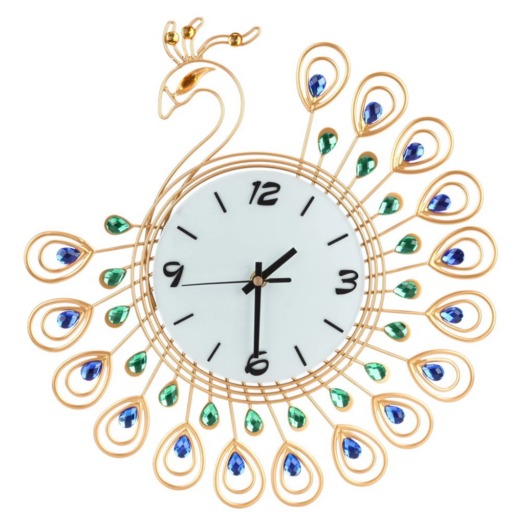 Large Peacock Crystal Wall Clock Metal Rhinestone Needle Digital Hanging Watch Living Room Decoration
Large Peacock Crystal Wall Clock Metal Rhinestone Needle Digital Hanging Watch Living Room Decoration