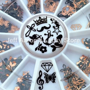 12 Shapes 3D Metal Nail Art Decoration Slice Black Alloy Nail Stickers Decal Foil Wheels Wholesale
12 Shapes 3D Metal Nail Art Decoration Slice Black Alloy Nail Stickers Decal Foil Wheels Wholesale