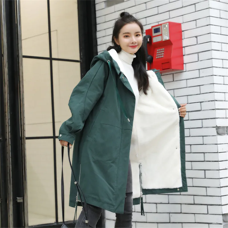 Solid Color Plus Velvet Parkas Women Winter Coat Long New Cotton Clothes Tide Loose BF Style Warm Solid Color Jacket MZ3217
Solid Color Plus Velvet Parkas Women Winter Coat Long New Cotton Clothes Tide Loose BF Style Warm Solid Color Jacket MZ3217