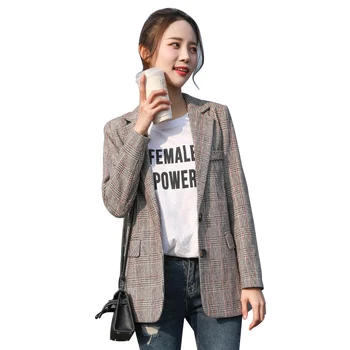 Hot Elegant Style Autumn Office Lady Long Sleeve Casual plaid Blazer Women Single Slim Breasted Women Suit Jacket Female Coat
Hot Elegant Style Autumn Office Lady Long Sleeve Casual plaid Blazer Women Single Slim Breasted Women Suit Jacket Female Coat