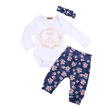 Newborn Baby Girls Infant Kids Cotton Letter Long Sleeve Tops Romper Long Floral Pants Headband 3Pcs Set Outfits Clothes Sunsuit
Newborn Baby Girls Infant Kids Cotton Letter Long Sleeve Tops Romper Long Floral Pants Headband 3Pcs Set Outfits Clothes Sunsuit