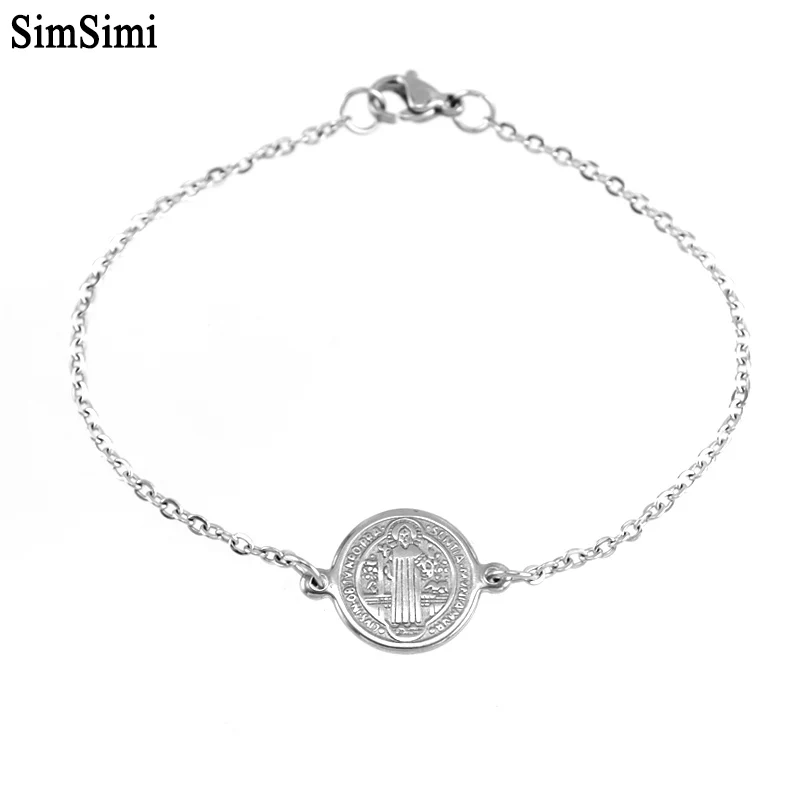 Religious Charm Bracelets Saint Benedict Medal Pulserad San Benito Stainless Steel Fashion Trendy Jewelry 2019 New
Religious Charm Bracelets Saint Benedict Medal Pulserad San Benito Stainless Steel Fashion Trendy Jewelry 2019 New