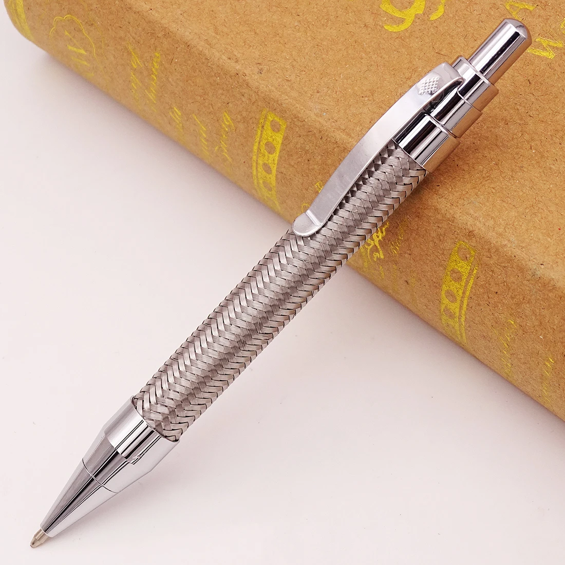 Jinhao Stainless Steel Ballpoint Pen Silver Clip Beautiful Weaving Style Unique Pen Great for Notes Office Business Home School
Jinhao Stainless Steel Ballpoint Pen Silver Clip Beautiful Weaving Style Unique Pen Great for Notes Office Business Home School