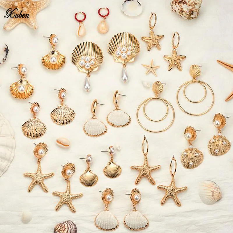 New 14 Designs Shell Conch 2PCS/Sets Drop Earrings Women Trendy Dangle Earring Wholesale Factory Jewelry Vacation
New 14 Designs Shell Conch 2PCS/Sets Drop Earrings Women Trendy Dangle Earring Wholesale Factory Jewelry Vacation