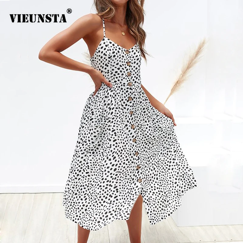 VIEUNSTA Leopard Floral Printed Strap Dress Summer 2019 Women V-neck Button Midi Party Dress Elegant Sleeveless Pockets Sundress
VIEUNSTA Leopard Floral Printed Strap Dress Summer 2019 Women V-neck Button Midi Party Dress Elegant Sleeveless Pockets Sundress