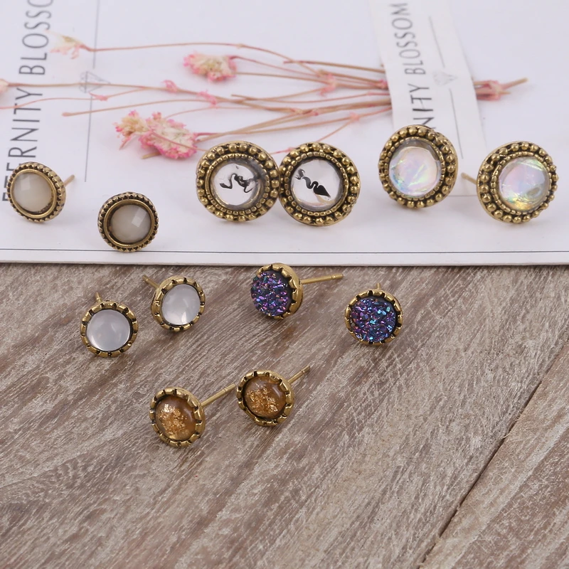 6Pairs Fashion Round Gem Crystal Stud Earrings Set for Women Trendy Mixed Silver Plated Statement Korean Earrings Sets
6Pairs Fashion Round Gem Crystal Stud Earrings Set for Women Trendy Mixed Silver Plated Statement Korean Earrings Sets