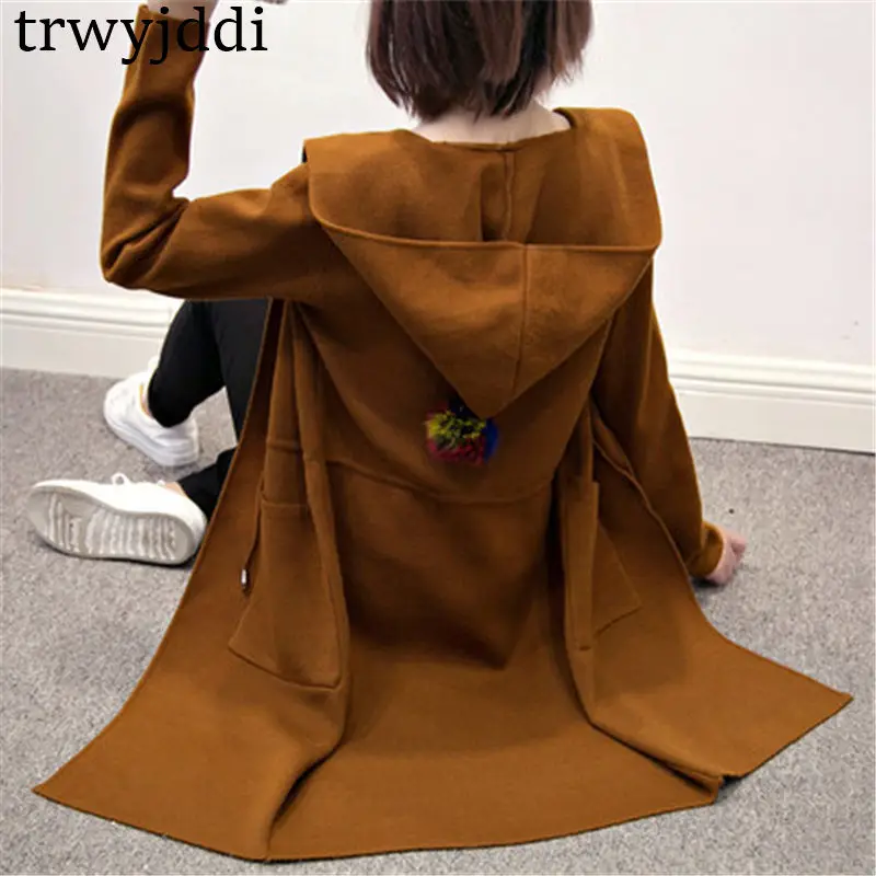 Fashion Solid Long Hooded Sweater Autumn Coat Girls Knit Cardigan Thickened Sweaters Women Spring Outwear Large Size Tops A772
Fashion Solid Long Hooded Sweater Autumn Coat Girls Knit Cardigan Thickened Sweaters Women Spring Outwear Large Size Tops A772