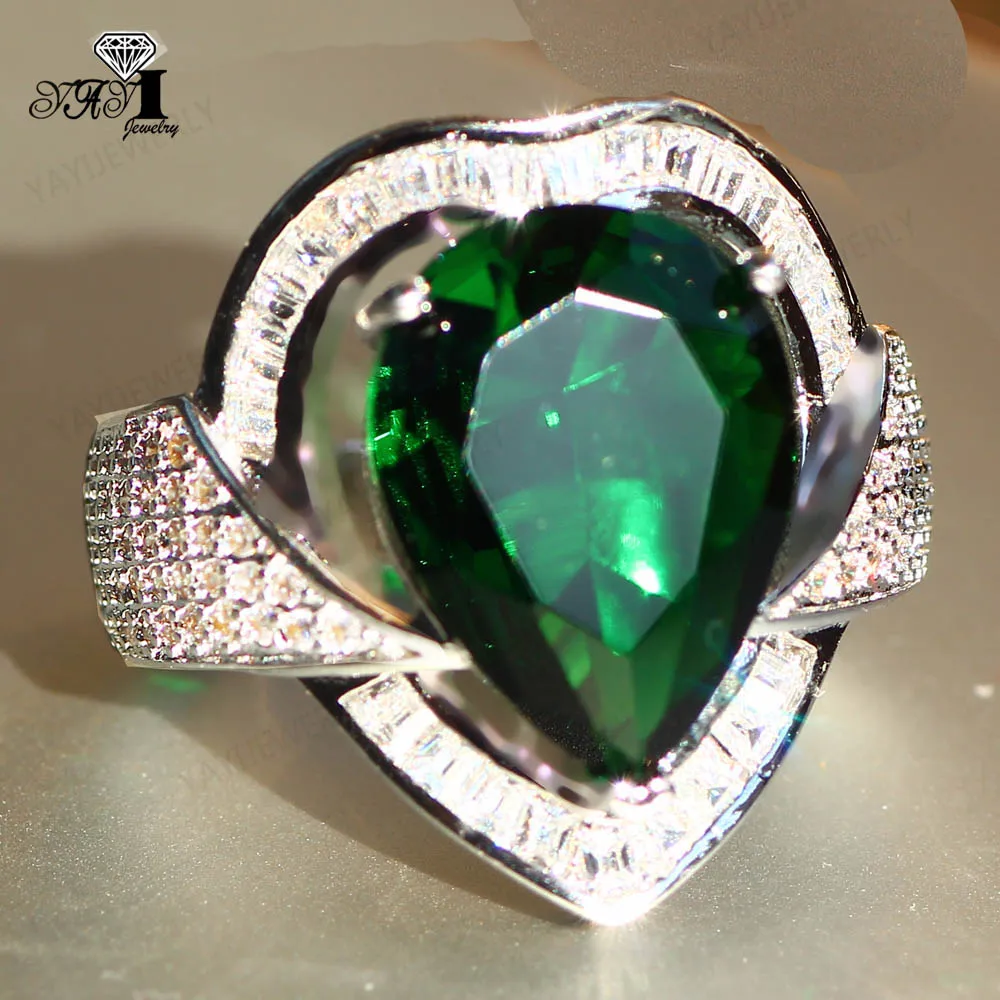 YaYI Jewelry Princess Cut 14 CT Green Zircon Silver Color Engagement Rings wedding Heart Rings Girls Party ring Gifts 943
YaYI Jewelry Princess Cut 14 CT Green Zircon Silver Color Engagement Rings wedding Heart Rings Girls Party ring Gifts 943