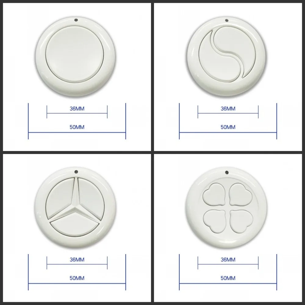 Round Remote Control Transmitter Sticky Wall Remote 1 2 3 4 Button 315 433 1527 Door Bell Emergency button Wireless call Button
Round Remote Control Transmitter Sticky Wall Remote 1 2 3 4 Button 315 433 1527 Door Bell Emergency button Wireless call Button
