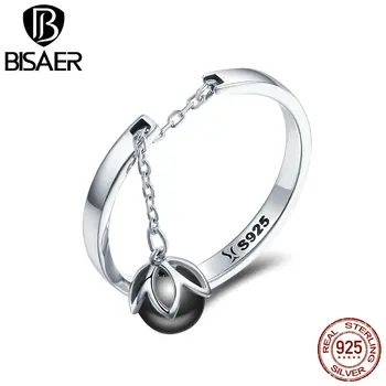 Genuine 100% 925 Sterling Silver Adjustable Chain Ring Black Pearl Round Finger Ring Women Sterling Silver Jewelry Wedding Gift
Genuine 100% 925 Sterling Silver Adjustable Chain Ring Black Pearl Round Finger Ring Women Sterling Silver Jewelry Wedding Gift