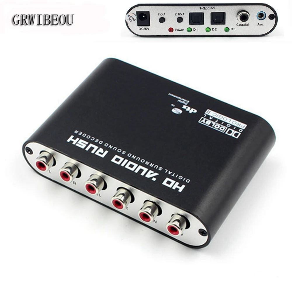 Optical SPDIF 3.5 AUX Coaxial Digital to Analog 6 RCA HD Audio Rush 5.1 Decoder AC3 DTS Dolby Surround Sound Amplifier Converter
Optical SPDIF 3.5 AUX Coaxial Digital to Analog 6 RCA HD Audio Rush 5.1 Decoder AC3 DTS Dolby Surround Sound Amplifier Converter