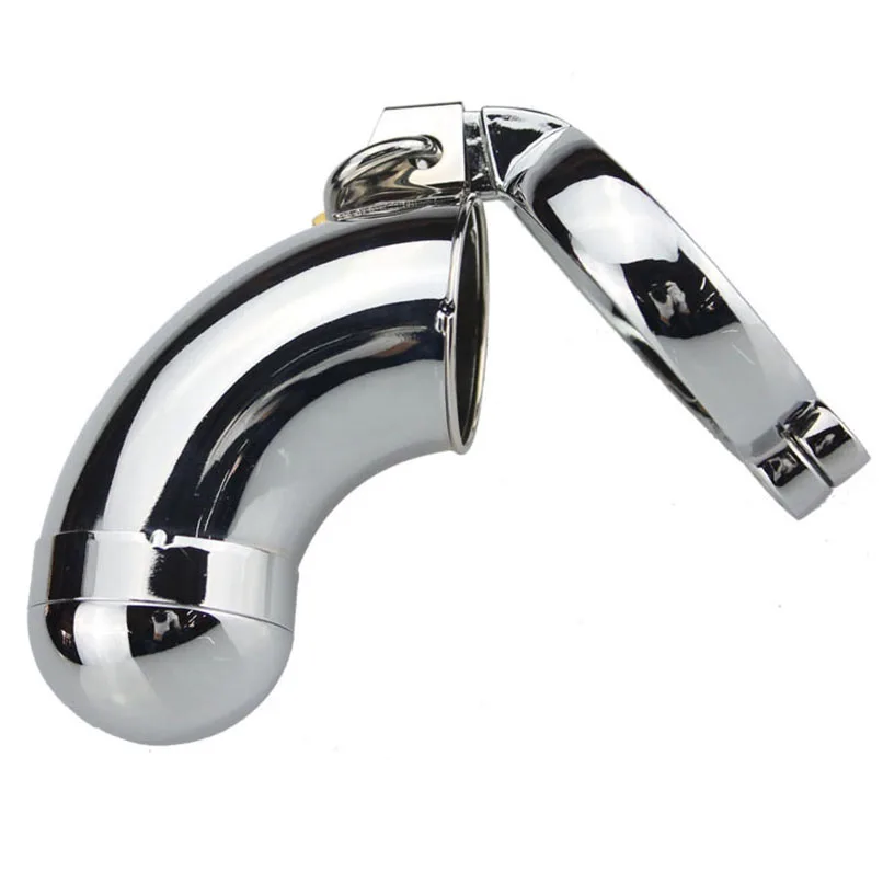 Stainless Steel Curved Chastity Belt With Adjustable Penis Ring Virginity Lock Detachable Cock Penis Dick Cage Male Sex Toys